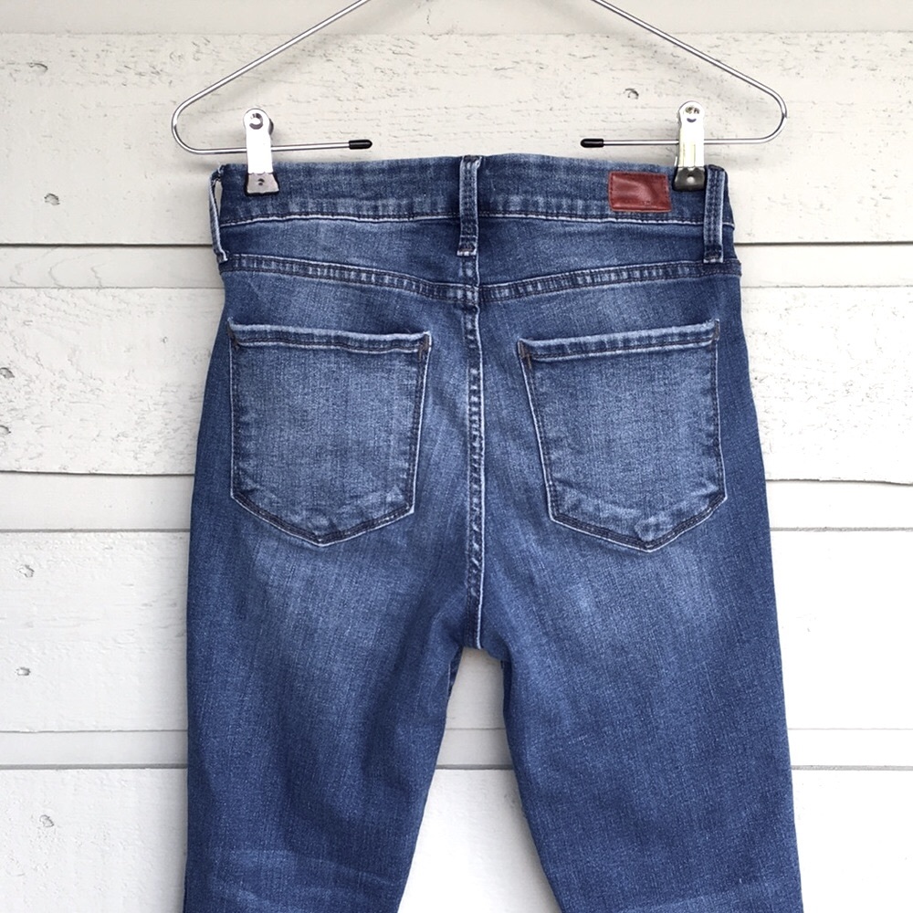 NWOT 🌸 BUTTON FLY WHETHERLY “COOPER” HIGH RISE SKINNY JEANS CLASSIC BLUE RAW HEM - Picture 5 of 11